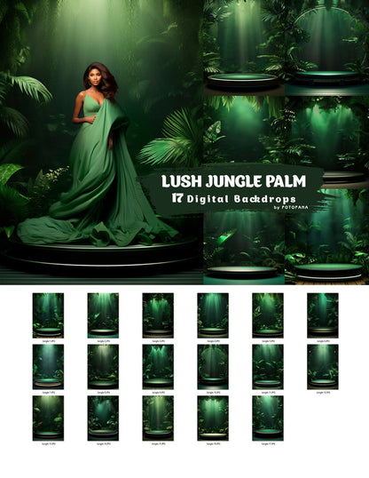Lush Jungle Palm Digital Backdrops Tropical Backdrop Maternity Backdrop Overlays Studio Backdrop Fine Art Textures Photoshop Overlays Jpg