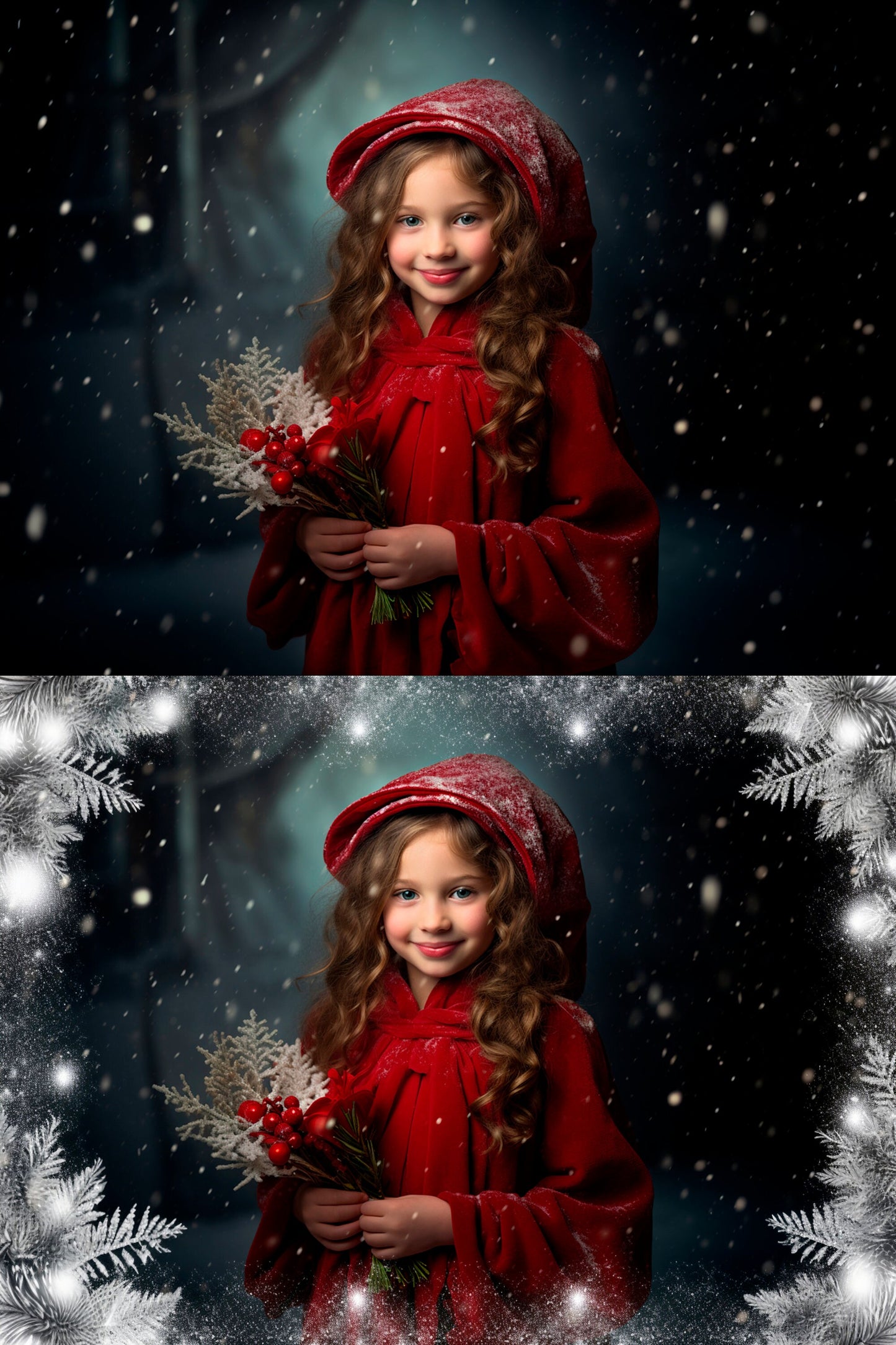 Christmas Frame Winter Snow Photo Frames Photoshop Overlay Snowflakes Christmas Overlay Snow Backdrop Holiday Photo Effect White Winter Snow