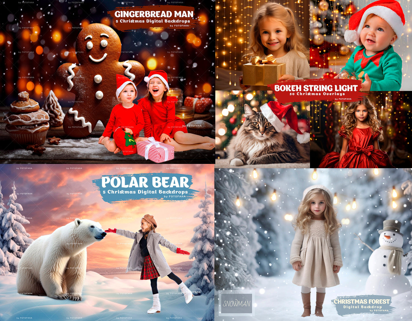 150 Christmas Digital Backdrops For Photography Fantasy Xmas Bundle Photo Templates for Kids Or Pets Christmas Background Digital Download