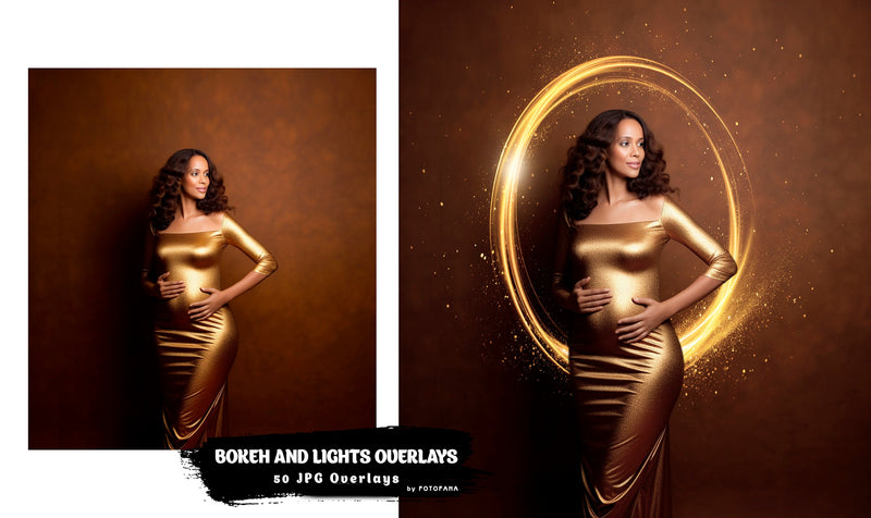 Bokeh And Lights Overlays Gold Maternity Rings Christmas Overlays Circle Maternity Light Ring Circles Shine Ring Light Maternity Backdrop
