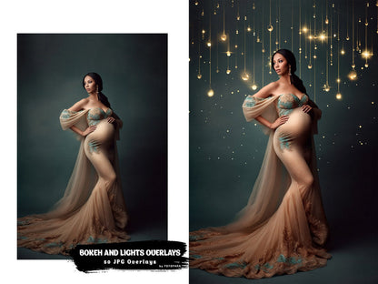 Bokeh And Lights Overlays Gold Maternity Rings Christmas Overlays Circle Maternity Light Ring Circles Shine Ring Light Maternity Backdrop