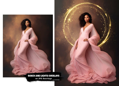 Bokeh And Lights Overlays Gold Maternity Rings Christmas Overlays Circle Maternity Light Ring Circles Shine Ring Light Maternity Backdrop