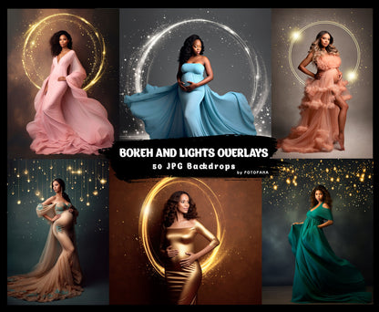 Bokeh And Lights Overlays Gold Maternity Rings Christmas Overlays Circle Maternity Light Ring Circles Shine Ring Light Maternity Backdrop