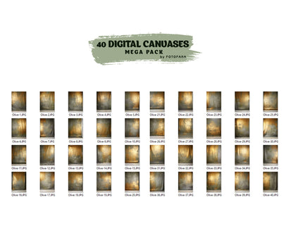 40 Fine Art Hand Painted Canvas Digital Backdrops Photography Digital Backgrounds Olive Maternity Backdrops Photoshop Textures Overlays