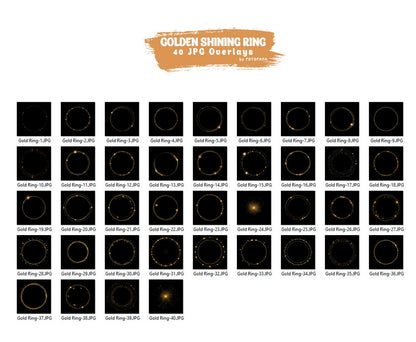 40 Golden MATERNITY RINGS Overlays Circle Halo Maternity Light Ring Frame Circles Shine Ring Light Maternity Digital Backdrop Texture JPG