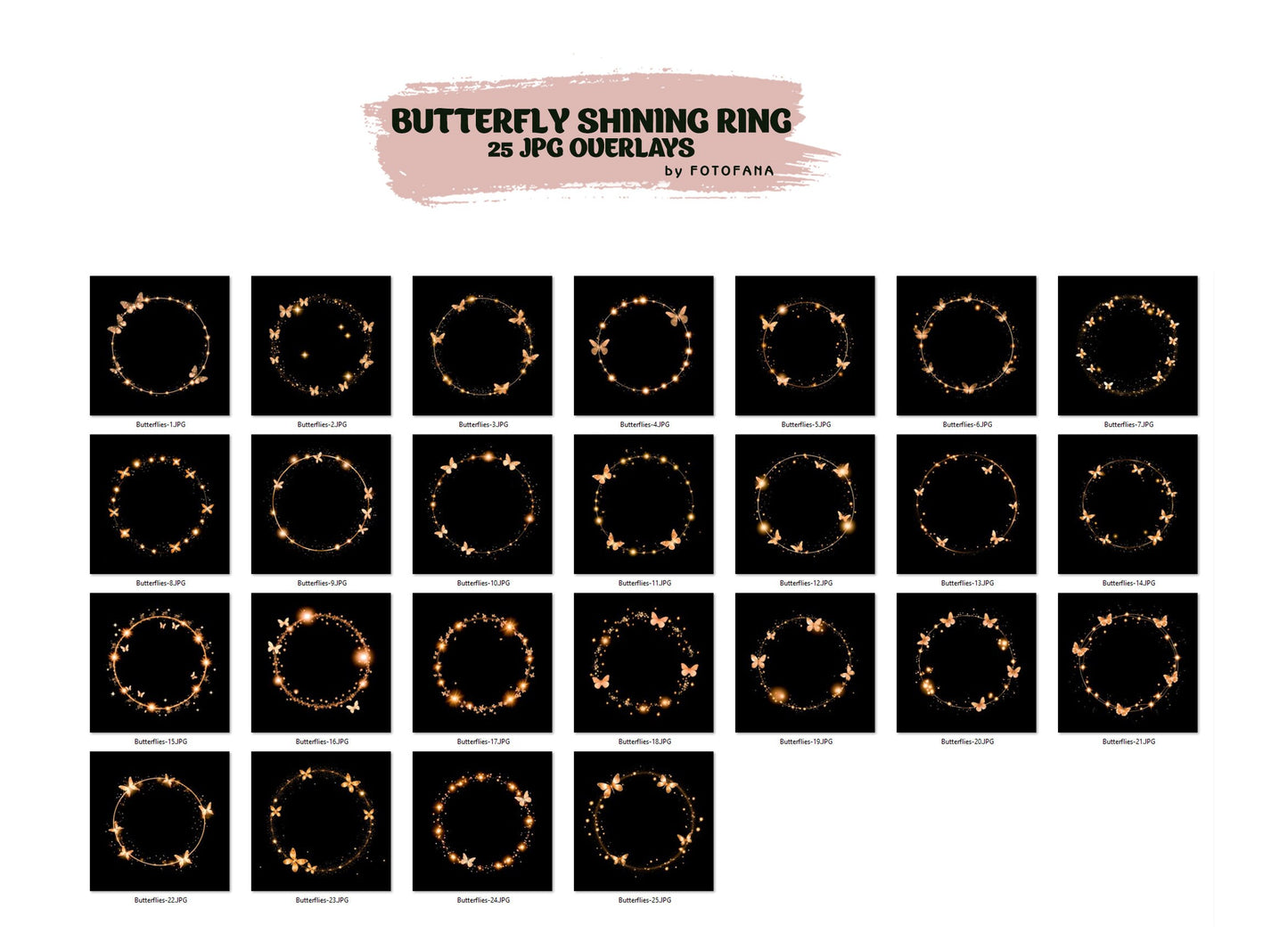 Butterfly Shining Ring Overlays Gold Maternity Rings Halo Overlays Circle Maternity Light Ring Circles Shine Ring Light Maternity Backdrop