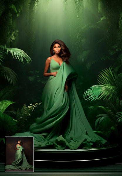 Lush Jungle Palm Digital Backdrops Tropical Backdrop Maternity Backdrop Overlays Studio Backdrop Fine Art Textures Photoshop Overlays Jpg
