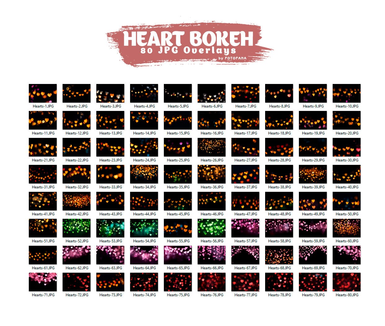 Heart Bokeh Overlays Photoshop Overlays Overlay Love heart Pink Hearts Gold Hearts Christmas Overlays Photoshop Backdrop Valentine Overlays