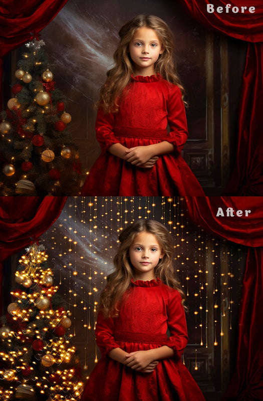 Bokeh String Light Overlays Christmas Overlays Fairy Light Photoshop Overlays Christmas Bokeh Christmas Digital Backdrop Winter Overlay