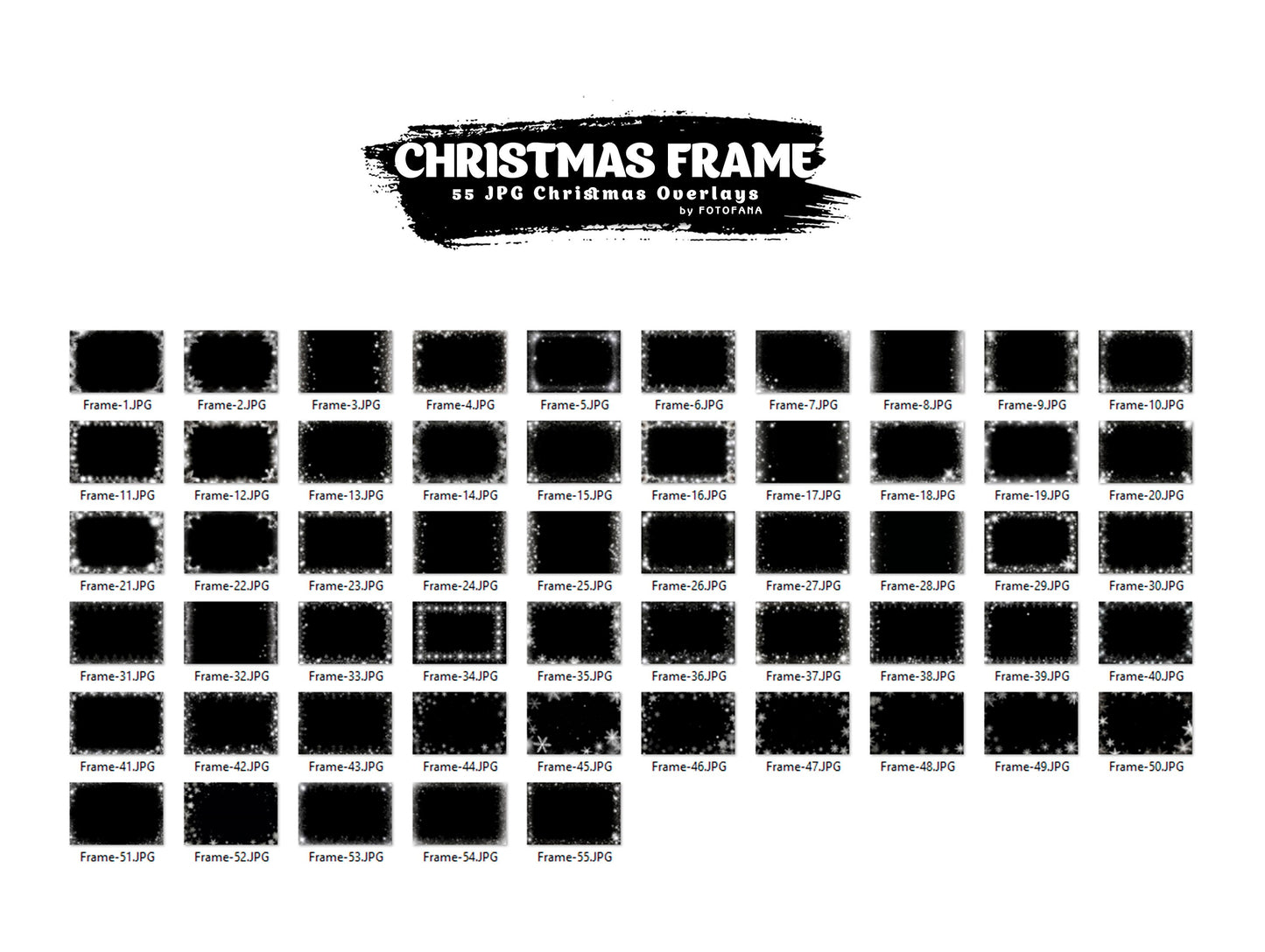 Christmas Frame Winter Snow Photo Frames Photoshop Overlay Snowflakes Christmas Overlay Snow Backdrop Holiday Photo Effect White Winter Snow