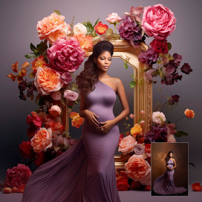 Floral Frame Digital Overlays Maternity Backdrop Digital Studio Overlays Fine Art Textures Photoshop Overlays Floral Digital Background