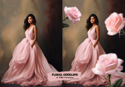 Floral Maternity Overlay Floral Clip Art Floral Graphics Photoshop Overlays Floral Fine Art Floral Digital Backdrops Maternity Rose Overlay