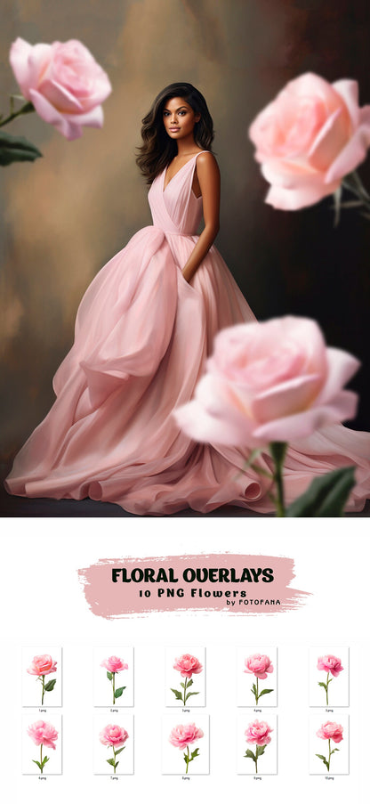Floral Maternity Overlay Floral Clip Art Floral Graphics Photoshop Overlays Floral Fine Art Floral Digital Backdrops Maternity Rose Overlay