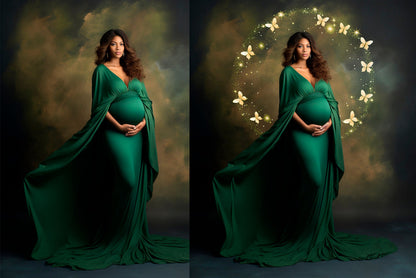 Butterfly Shining Ring Overlays Gold Maternity Rings Halo Overlays Circle Maternity Light Ring Circles Shine Ring Light Maternity Backdrop