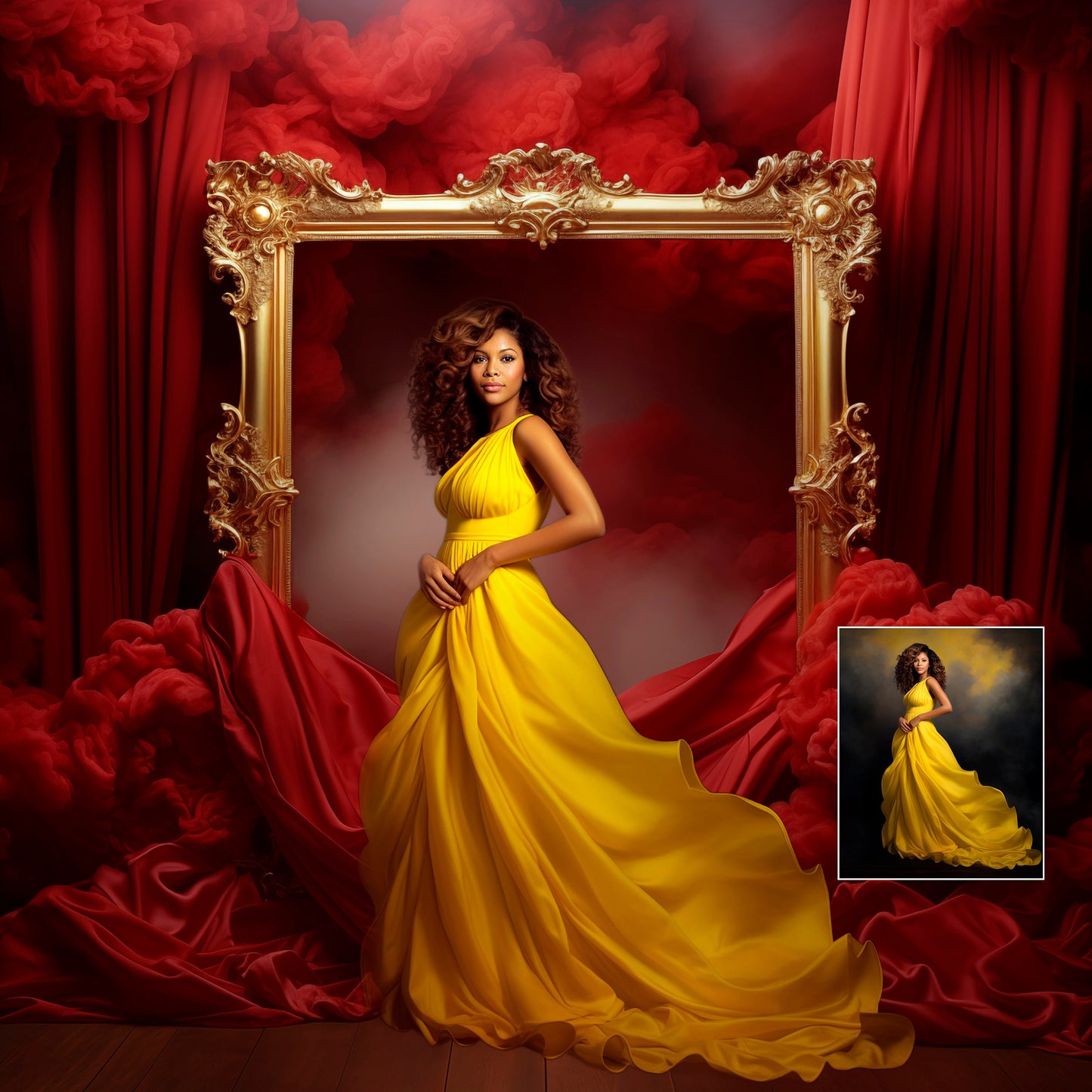 Mystery Gold Frame Digital Backdrops Maternity Overlays Flowing Fabric Studio Fine Art Textures Photoshop Overlays Red Digital Backgrounds