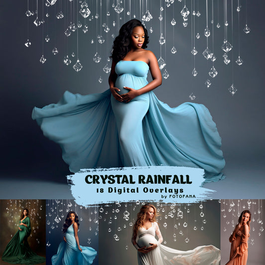 18 Сrystal Rainfall Digital Backdrops Maternity Overlays Shine Maternity Studio Digital Backgrounds Fine Art Textures Overlays Photoshop JPG