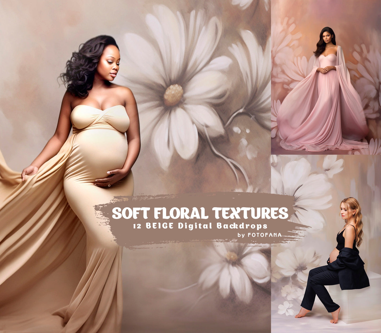 Floral Fine Art Floral Digital Backdrops Maternity Backdrop Overlays Photography Digital Background Overlays Photoshop Textures Overlays JPG