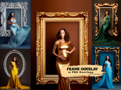 Frame digital overlay for maternity photo editing