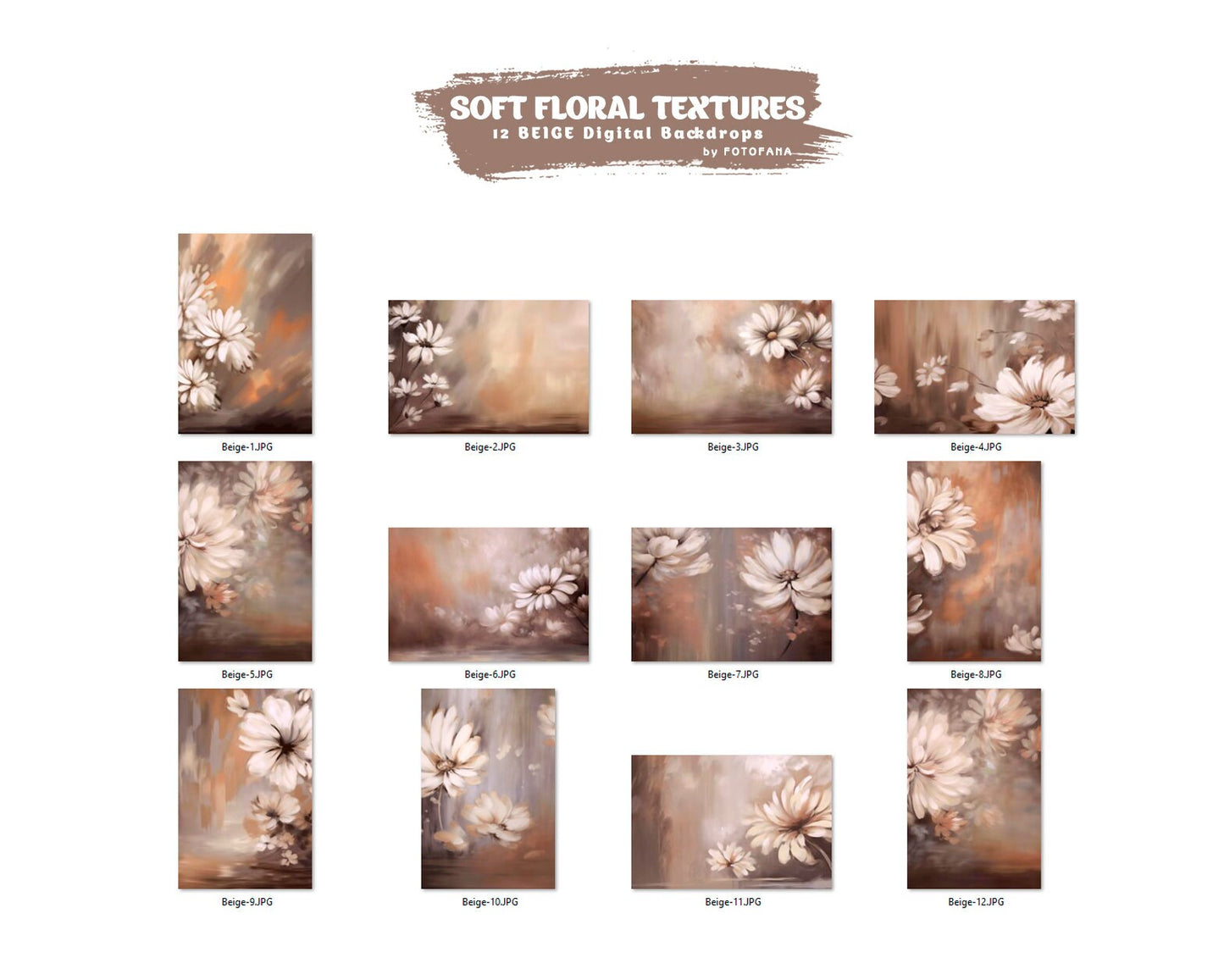 Floral Fine Art Floral Digital Backdrops Maternity Backdrop Overlays Photography Digital Background Overlays Photoshop Textures Overlays JPG