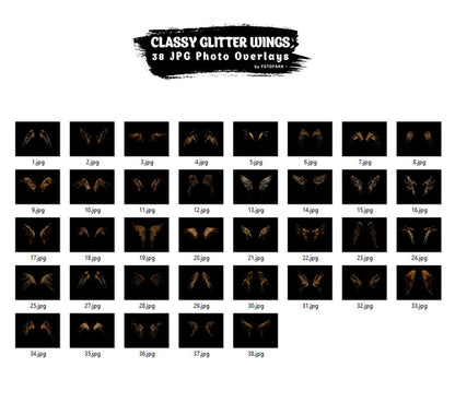 Glitter Wings Overlays Photoshop – Shimmering Angel Wings for Maternity Photoshoots