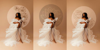 Floral Shadow Overlay Silhouette Overlay Maternity Frame Overlay Halo Maternity Maternity Ring Overlay Digital Backdrop Maternity Backdround