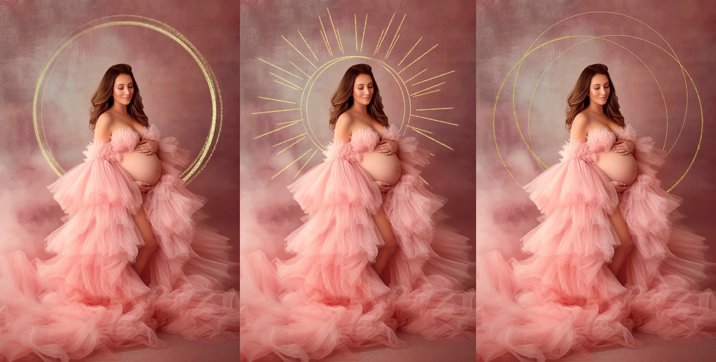 30 MATERNITY RING Overlays Photoshop Overlay Maternity Halo Overlay Maternity Digital Backdrop Light Ring Frame Golden Ring Light Maternity