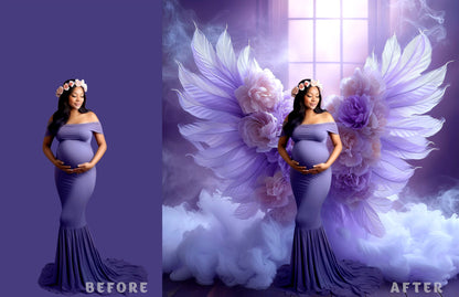 17 Floral Wings Backdrops Fine Art Floral Digital Backdrops Maternity Backdrop Overlays Wings Digital Background Photoshop Angel Wings