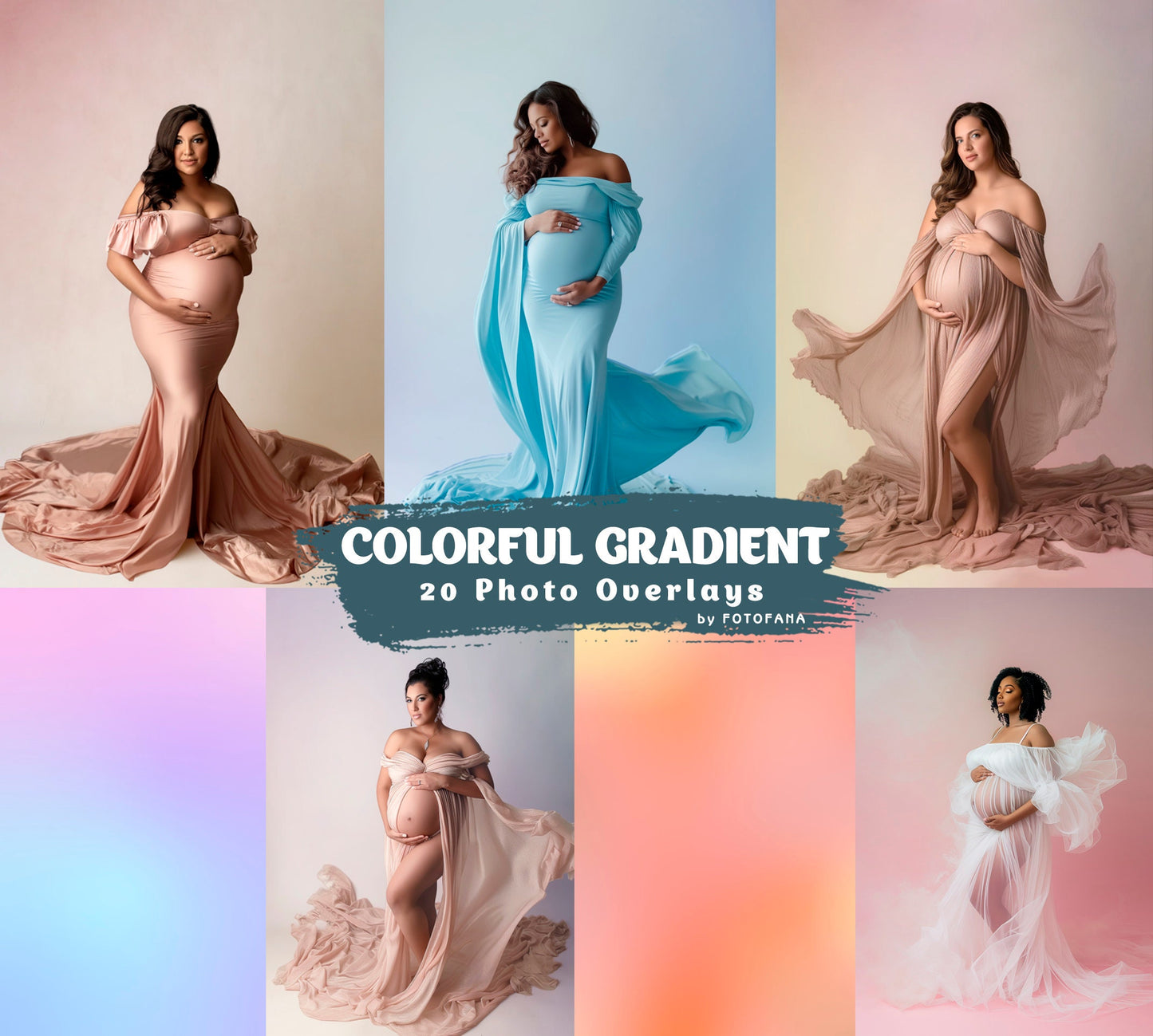 20 Colorful Backdrop Maternity Backdrops Textures Overlays for Photoshop Gradient Overlay Maternity Digital Backdrop Shadow Overlays Texture