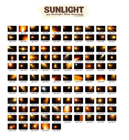 105 Sun Overlays Photoshop Natural Light Leaks Overlay Sunset for Photoshop Sun Flare Overlay Rainbow PS Overlay Sunlight Overlay Photoshop