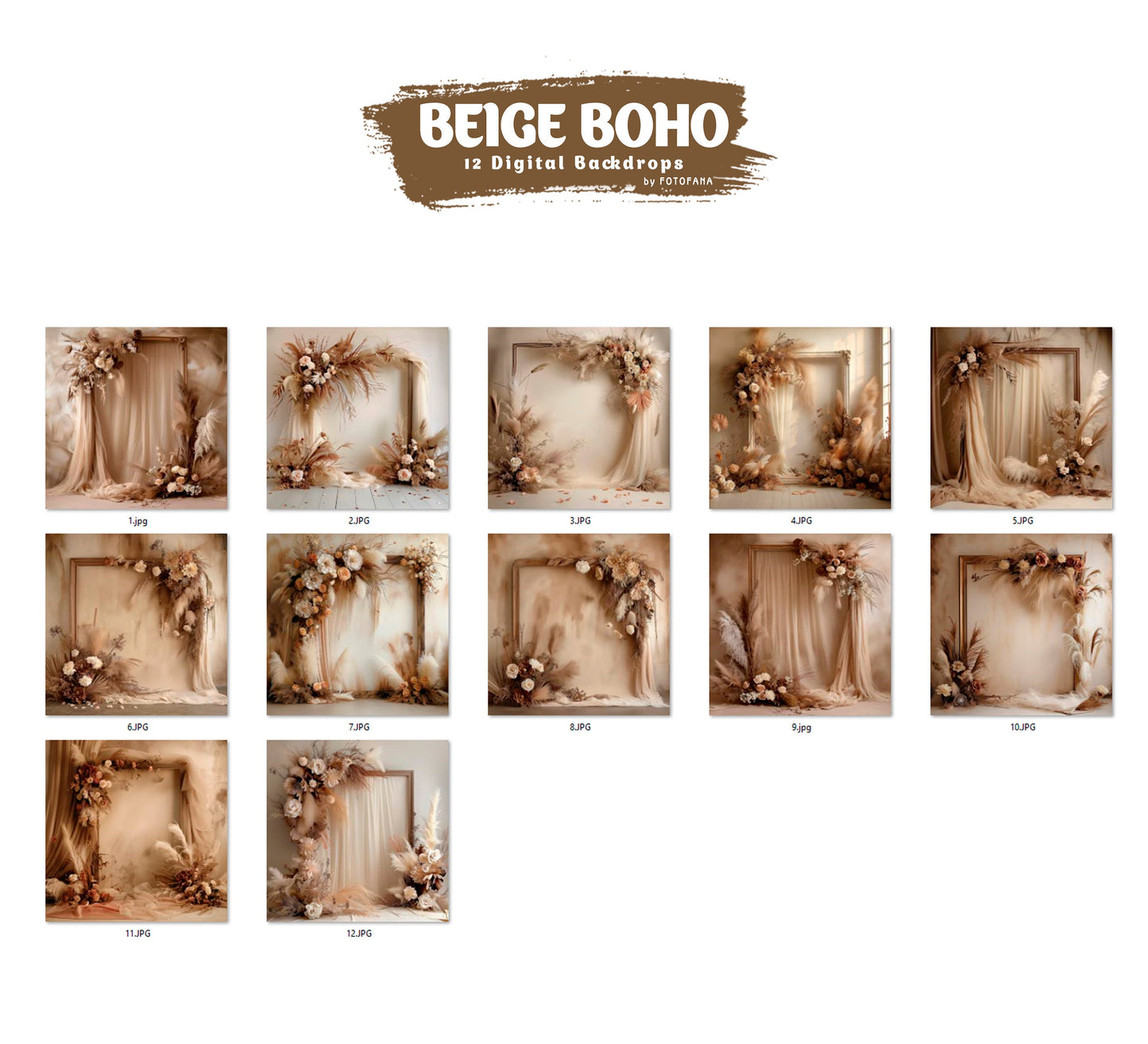 Beige Boho Maternity Digital Backdrops for Photoshop Light Maternity Portrait Backgrounds Boho Backdrops Studio Fine Art Testures Overlays