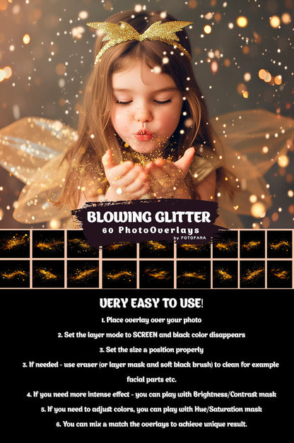 60 Blowing Glitter Dust Overlays Photoshop Overlays Photo Glitter Dust Glitter Bokeh Blowing Bokeh Golden Gold Dust Wedding Overlays Party