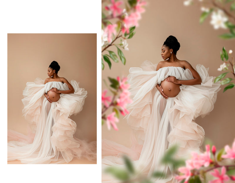 Floral Branch Backdrops Overlays Flower Branch Digital Overlays Maternity Backdrops Overlays Blurred Branch Overlay For Photoshop Composite