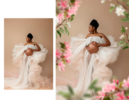Floral Branch Backdrops Overlays Flower Branch Digital Overlays Maternity Backdrops Overlays Blurred Branch Overlay For Photoshop Composite