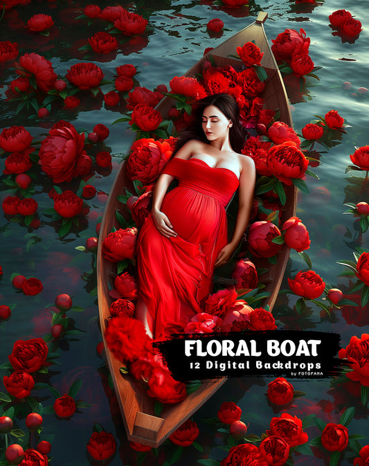 12 Maternity Digital Backdrops Floral Boat Maternity Backdrops Overlays Studio Backdrop Overlays Fine Art Textures Photoshop Overlay Texture