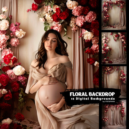 Floral Digital Backdrop Overlay Digital Floral Overlays Maternity Backdrop Maternity Studio Backdrop For Photoshop Digital Background
