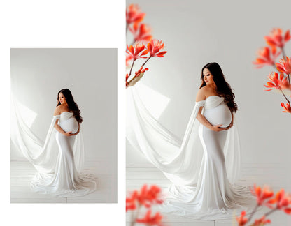 Floral Branch Backdrops Overlays Flower Branch Digital Overlays Maternity Backdrops Overlays Blurred Branch Overlay For Photoshop Composite