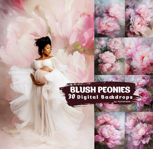 30 Blush Peonies Floral Fine Art Textures Flower Digital Backgrounds Photoshop Overlays Photo Texture Photo Overlay Maternity Backdrops