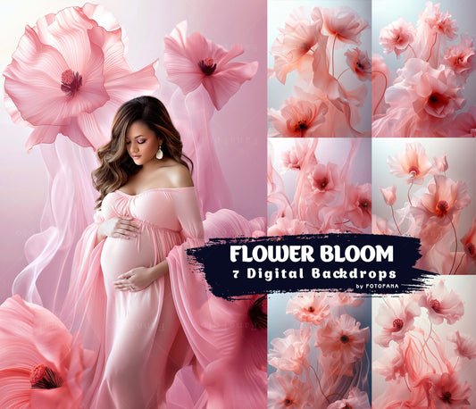 Floral Backdrops Maternity Digital Backdrop Overlay Floral Overlays Newborn Studio Backdrops for Photoshop Art Portrait Texture Overlays