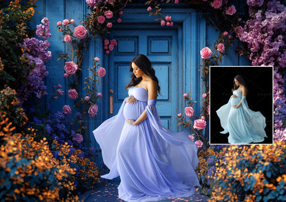 Floral Door Digital Backdrops Maternity Backdrop Overlays Spring Studio Backdrops Floral Overlays Fine Art Backgrounds Photoshop Overlays