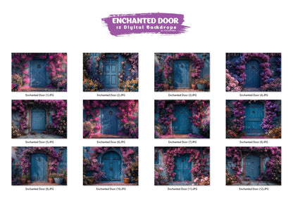Floral Door Digital Backdrops Maternity Backdrop Overlays Spring Studio Backdrops Floral Overlays Fine Art Backgrounds Photoshop Overlays