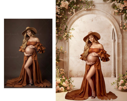 18 Floral Arch Backdrops Digital Backdrop Overlay Maternity Backdrop  Digital Floral Overlays Newborn Studio Backdrop for Photoshop Overlays