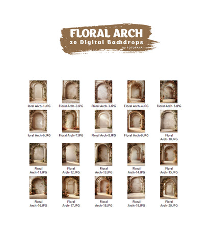20 FLORAL ARCH Backdrops Digital Backdrop Overlay Maternity Backdrop  Digital Floral Overlays Newborn Studio Backdrop for Photoshop Overlays