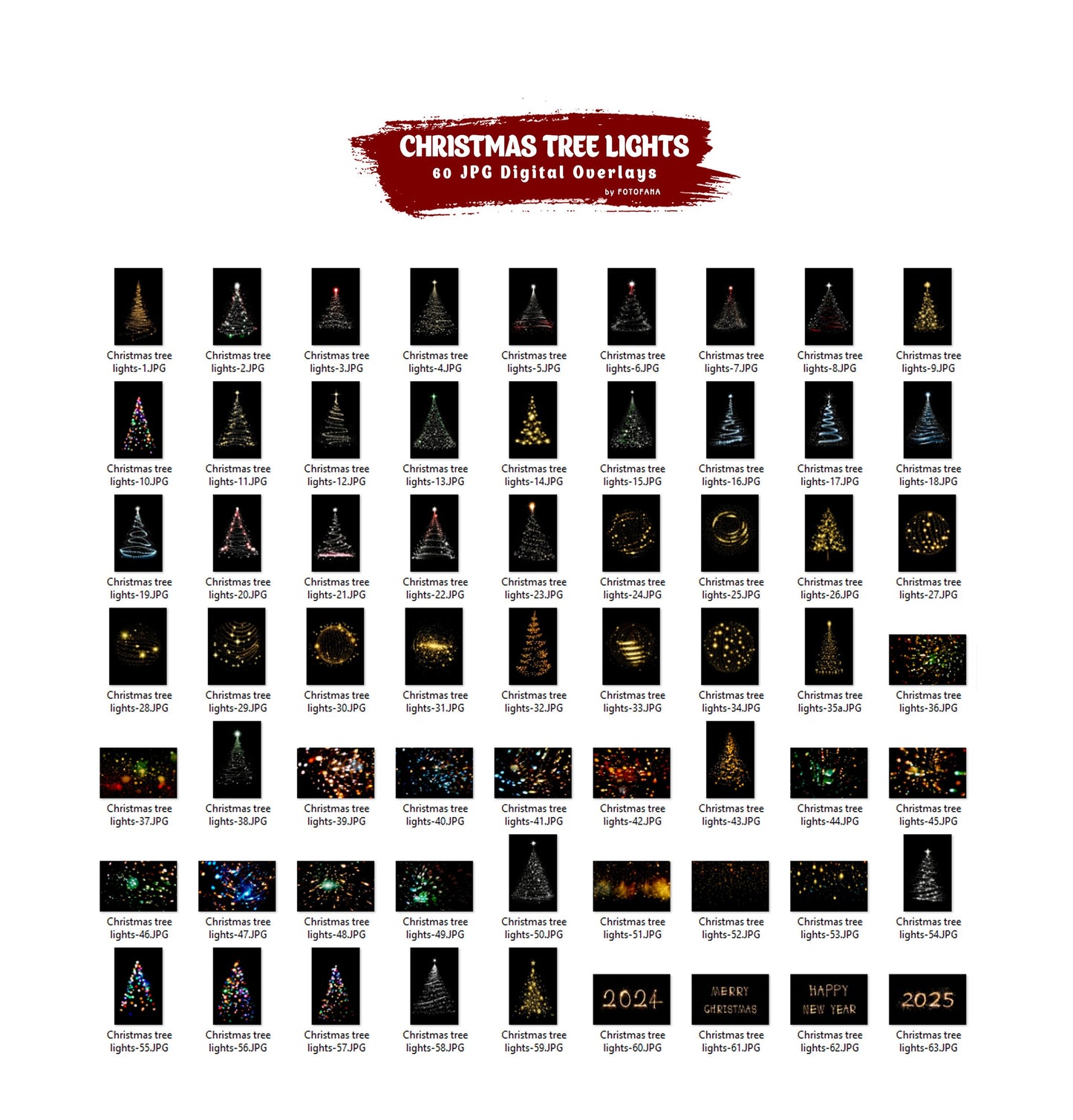 60 Christmas tree lights Bokeh Light Overlays Christmas Overlays Fairy Light Photoshop Overlays Christmas Bokeh Christmas Digital Backdrop