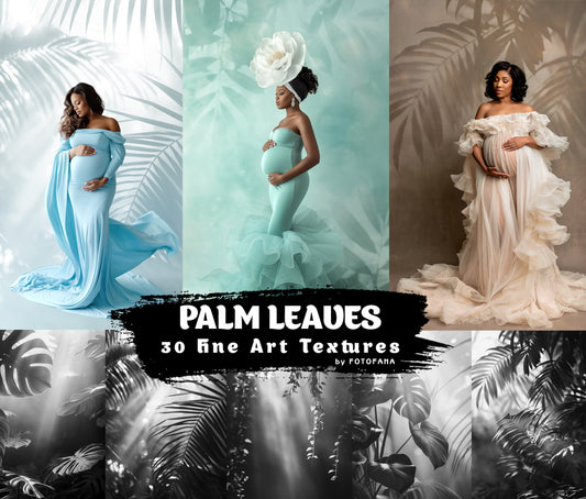 30 PALM LEAVES TEXTURES Fine Art Overlays Photoshop Textures Floral Maternity Backdrops Tropical Textures Floral Texture Overlays Maternity