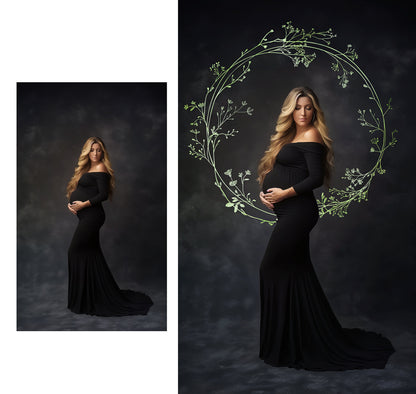 NATURE BOTANICAL RING Set Floral Maternity rings Overlays Gold Maternity Overlays Backdrops Halo Ring Circles Maternity Backgrounds Fine Art
