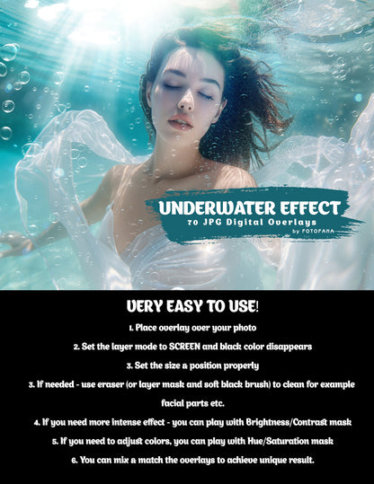 UNDERWATER EFFECT Photo Overlays Blue Water Overlays Ocean Depth Effect Sea Texture Kids Digital Backdrops Marine Photo Edit Aquatic Fantasy