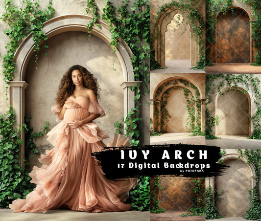 FLORAL ARCH Backdrops Digital Backdrop Ivy Overlay Maternity Backdrop  Digital Floral Overlays Newborn Studio Backdrop Photoshop Overlays