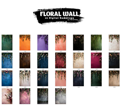 FLORAL WALL Digital Backdrops Floral Overlays Maternity Backdrop Digital Studio Backdrop for Photoshop Overlays Floral Overlays Art Newborn