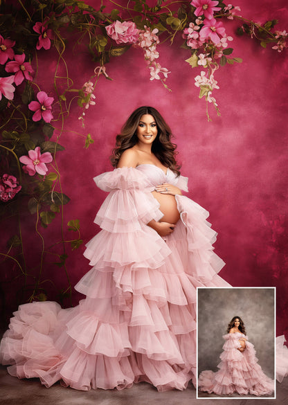 FLORAL WALL Digital Backdrops Floral Overlays Maternity Backdrop Digital Studio Backdrop for Photoshop Overlays Floral Overlays Art Newborn