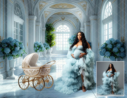 LUXURIOS HALLWAY Digital Backdrops Floral Maternity Backdrop Digital Studio Backdrop for Photoshop Overlays Art Floral Backdrops Newborn